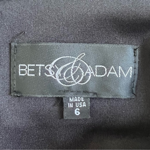 Betsy & Adam Long Black Spaghetti Strap Gown, Size 6 - Picture 5 of 7